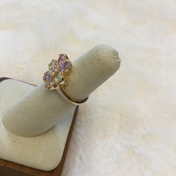 Multi-Color Crystals Sunflower Ring - Picture 4 of 8